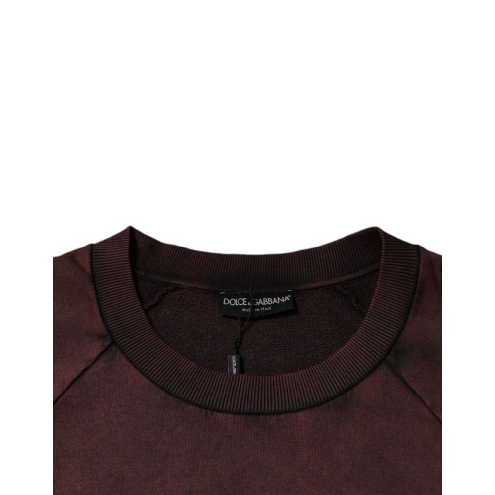 Dolce & Gabbana Brown Logo Cotton Crew Neck Pullover Men's Sweater - Picture 6 of 6